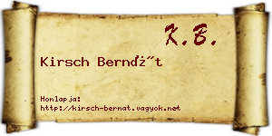 Kirsch Bernát névjegykártya